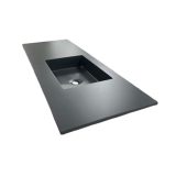 Composiet wastafel Solid 131x46cm Egaal Antraciet RAL7024