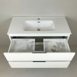 Badmeubel Blanco 100cm wit mat met keramische wastafel