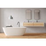 Vrijstaand Solid Surface ligbad Nilo 170x72cm mat wit