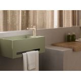 Solid Surface wastafel Luna met handoekhouder 50x30x20cm (lxdxh)