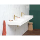 Solid Surface dubbele wastafel Cardiff Duo 120cm wit