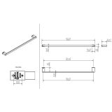 Handdoekhouder Cube zwart 650mm