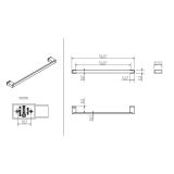 Handdoekhouder Cube zwart 500mm