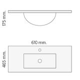 Keramische wastafel Milan 61x46cm wit glans