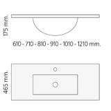Keramische wastafel Milan wit glans - diepte 46cm