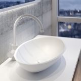 Solid Surface opbouw waskom Madrid 54,5x34cm mat wit