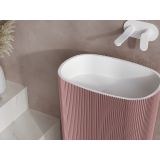 Vrijstaand Solid Surface wastafel Olympia 55x36x85cm (lxdxh) - zonder kraangat