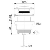 Luxe click waste afvoerplug 1¼" mat zwart inclusief wastafel overloop rozet zwart