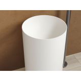 Vrijstaand Solid Surface wastafel Sunshine ø40x85cm mat wit - zonder kraangat