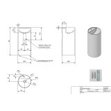 Vrijstaand Solid Surface wastafel Sunshine ø40x85cm mat wit - met kraangat