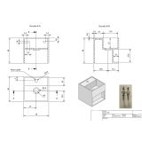 Solid Surface wastafel Titan met opbergvak 30x30x30cm (lxdxh)