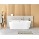 Half vrijstaand acryl ligbad Torino Muro 170x80cm glanzend wit