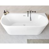 Half vrijstaand acryl ligbad Torino Muro 170x80cm glanzend wit