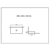 Keramische rechthoekige opbouw waskom Square 60x34cm wit