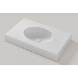 Vrijhangende Solid Surface wastafel op maat Celine - tot 51cm diep