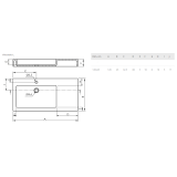 Composiet wastafel New York 120cm wit