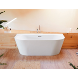 Half vrijstaand acryl ligbad Torino Muro 170x80cm glanzend wit