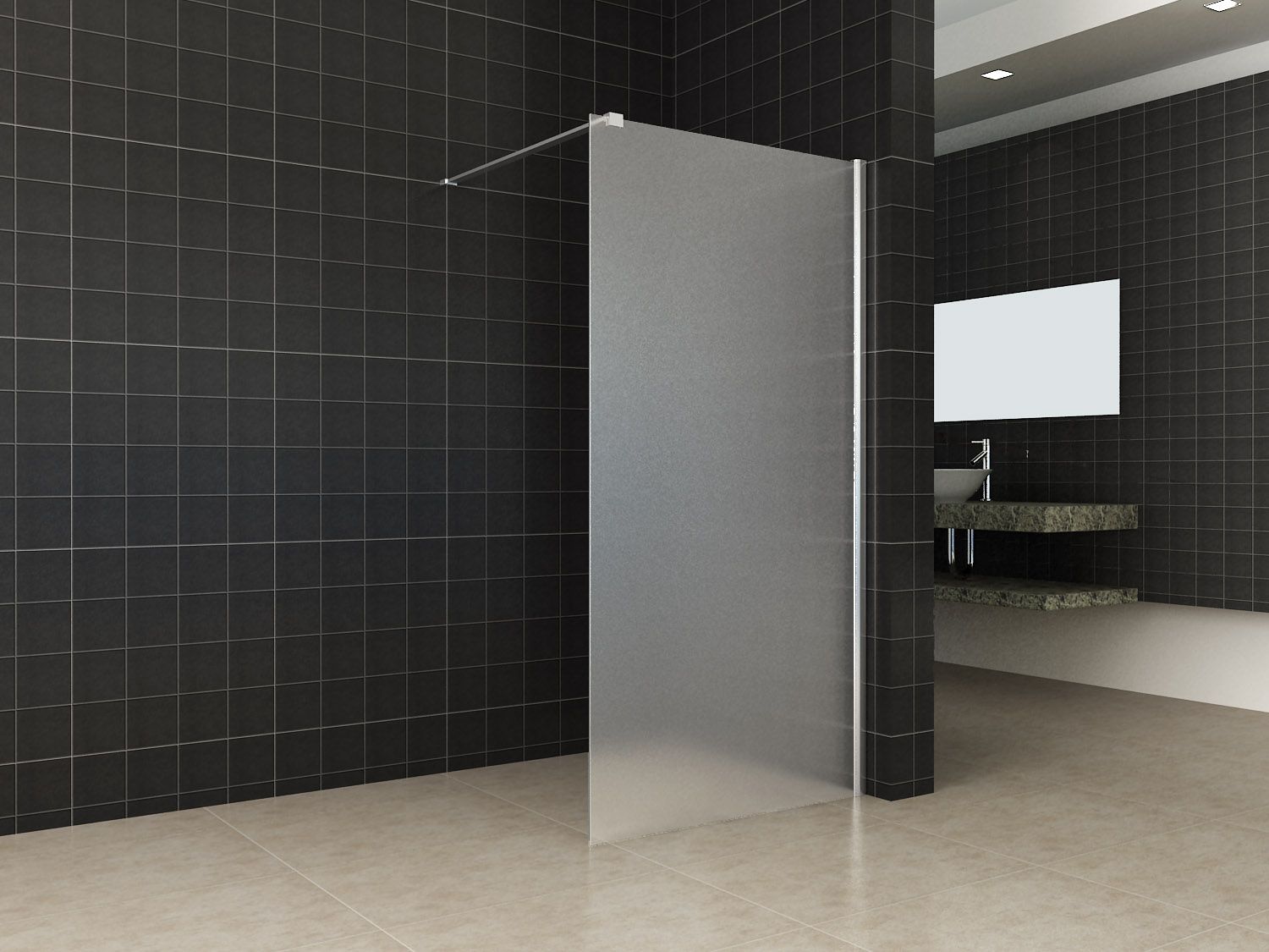 Echter Rationeel Voordracht Design douchewand voor inloopdouche, diverse maten uit voorraad leverbaar