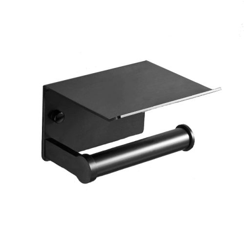 Toiletrolhouder Smart mat zwart met planchet voor smartphone
